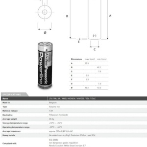 Panasonic Powerline Industrial LR6/AA- Baterii alcaline 500 bucati