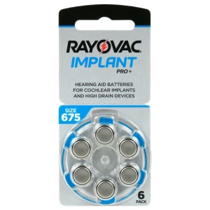 Rayovac 675 IMPLANT PRO + MF- Baterii pentru aparate auditive, 6 bucati