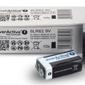 EverActive Pro 6LR61 / 6LF22 9V- Baterii alcaline 10 bucati (cutie/contractabil)