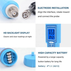 OW-6118 Aparat multifunctional 2in1 pentru masurarea nivelului pH pt solide/lichide si al temperaturii
