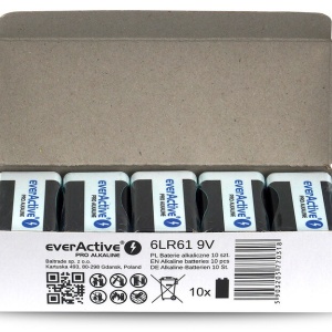 EverActive Pro 6LR61 / 6LF22 9V- Baterii alcaline 10 bucati (cutie/contractabil)