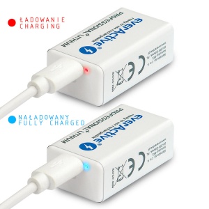 EverActive 6F22/9V Li-ion 550 mAh- Baterie reincarcabila 9V