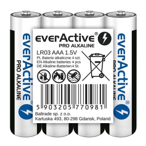 EverActive LR03 AAA Pro- Baterii alcaline 4 bucati
