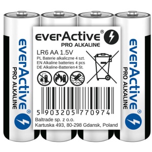 EverActive LR6 AA Pro- Baterii alcaline, 4 bucati