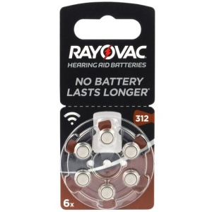 Rayovac 312- Baterii pentru aparate auditive, 6 bucati