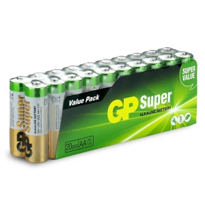 GP SUPER LR6 AA- Baterii super alcaline, pachet de 20 bucati