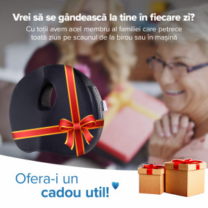 Perna Ortopedica Suport Coccis pentru scaun de birou sau masina Suporto, spuma cu memorie, amelioreaza durerile si imbunatateste postura