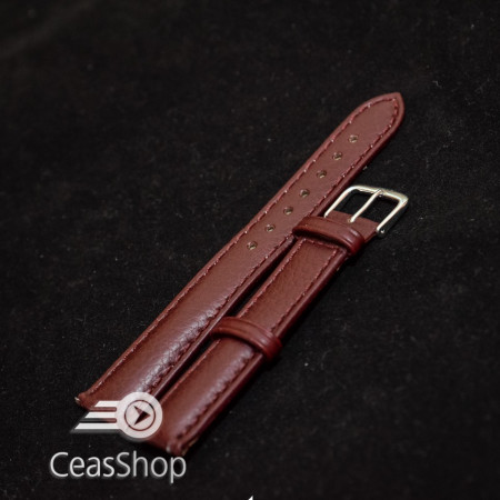 Curea piele buffalo captusita pe jumatate maro burgundy 18 mm - 34868