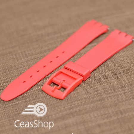 Curea tip Swatch 17 mm rosie