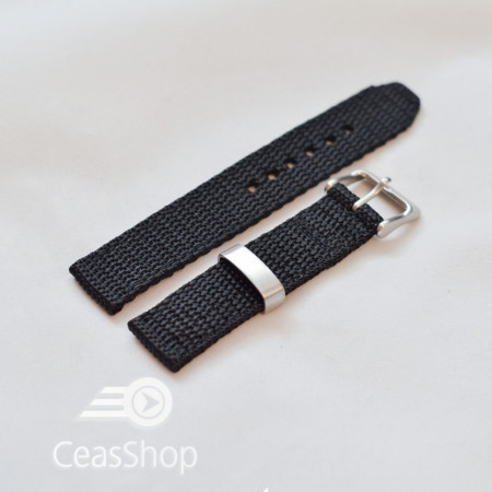 Curea din tesatura de nylon neagra 18mm - 34086