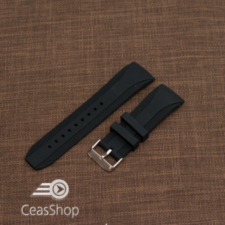 Curea silicon neagra capat curbat 22mm-49205