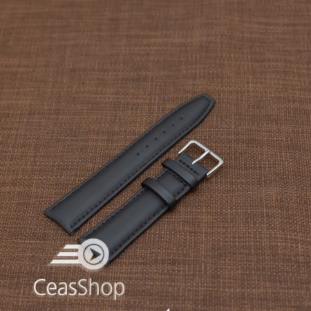 Curea piele vitel neagra, neteda cu catarama argintie 20mm - 34780