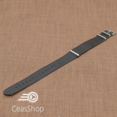 Curea NATO neagra catarame satinate 20mm - 33610