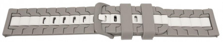 Curea silicon doua culori QR gri cu alb 22mm- 62255