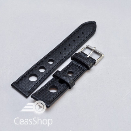 Curea piele GRAND PRIX fibra carbon neagra CN 18mm - 38217