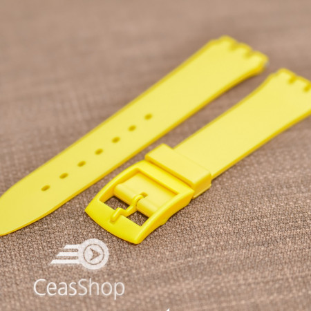 Curea tip Swatch 17 mm galbena