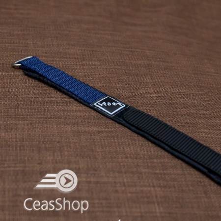 Curea din tesatura de nylon neagra cu bleu sport cu arici 18mm - 37027