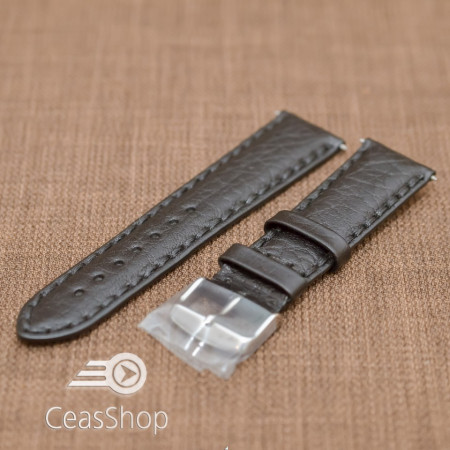 Curea piele Napoli captusita neagra  20mm - 19713