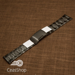 Bratara neagra 22mm capat drept - 40599