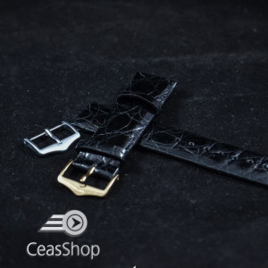 Curea crocodil neagra fara cusatura 20mm XL - 38722