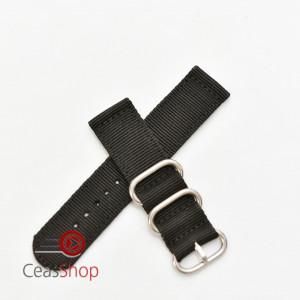 Curea din tesatura de nylon neagra catarame zulu 18mm - 4080118