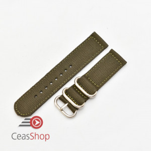 Curea din tesatura de nylon verde army catarame zulu 18mm - 4082718