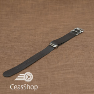 Curea NATO piele neagra 20mm catarame groase satinate- 40058