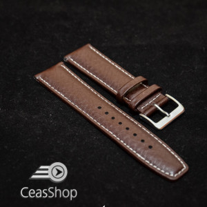 Curea piele buffalo captusita maro inchis 22 mm - 34842