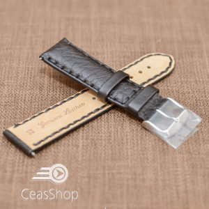 Curea piele Napoli captusita neagra  20mm - 19713