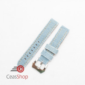 Curea piele si jeans bleu 24mm - 3901924