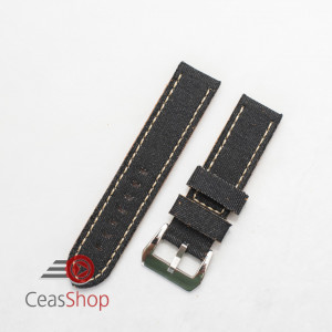 Curea piele si jeans neagră 22mm - 390221