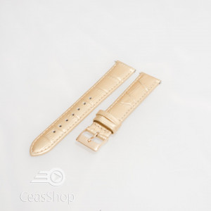 Curea piele vitel aurie crocodil cu catarama aurie 16mm - 51321