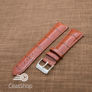 Curea piele vitel, italiană, maro captusită, lucioasă 20mm QR- 33826