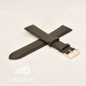 Curea piele vitel neagra, neteda cu catarama argintie XL 20mm - 36136