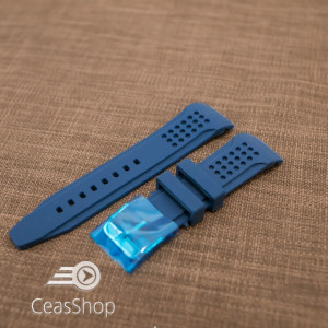 Curea silicon albastră capat curbat 24mm - 42328