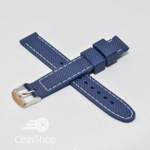 Curea silicon navy cusaturi albe 18mm - 35710