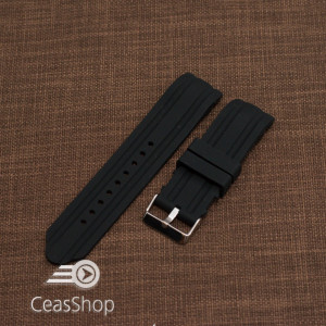Curea silicon neagra capat curbat 24mm-49202