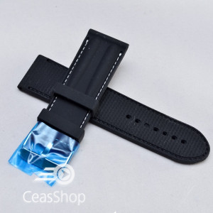 Curea silicon neagra cu cusaturi albe 26mm - 38250