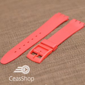 Curea tip Swatch 17 mm rosie