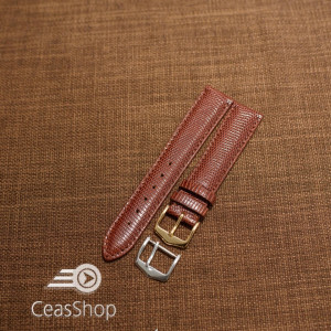 Curea piele de soparla captusita tip OMEGA maro 18mm - 31188