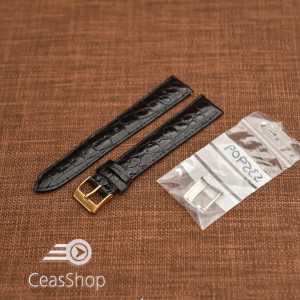 Curea crocodil veritabil , neagră, captusita cu finisaj lucios 18mm XL- 35909