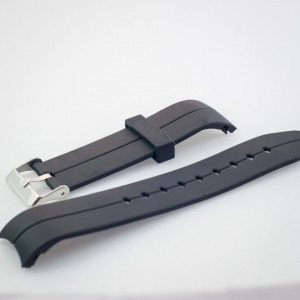 Curea din poliuretan curbata neagra 22mm - 35991