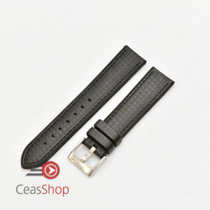 Curea hibrid silicon si piele fibra carbon neagra 24mm - 4000124