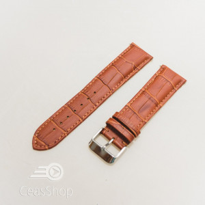 Curea model crocodil captusita pe jumatate maro castaniu 22mm - 51500