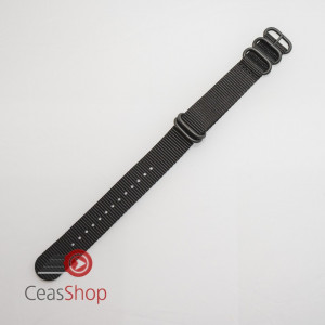 Curea NATO neagră 20mm catarame zulu negre -52973