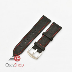 Curea panza neagra cu rosu 24mm - 51532
