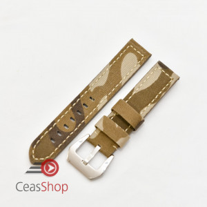 Curea pânză si piele camuflaj bej 20mm - 3702017