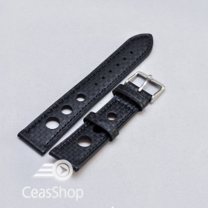 Curea piele GRAND PRIX fibra carbon neagra CN 20mm - 38218