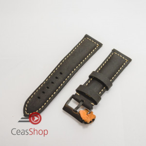 Curea piele neagra, catarama neagra vintage QR 24mm - 3970124