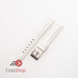 Curea piele tip fibra albă, cusătură albă, căptușită 20mm - 3742022